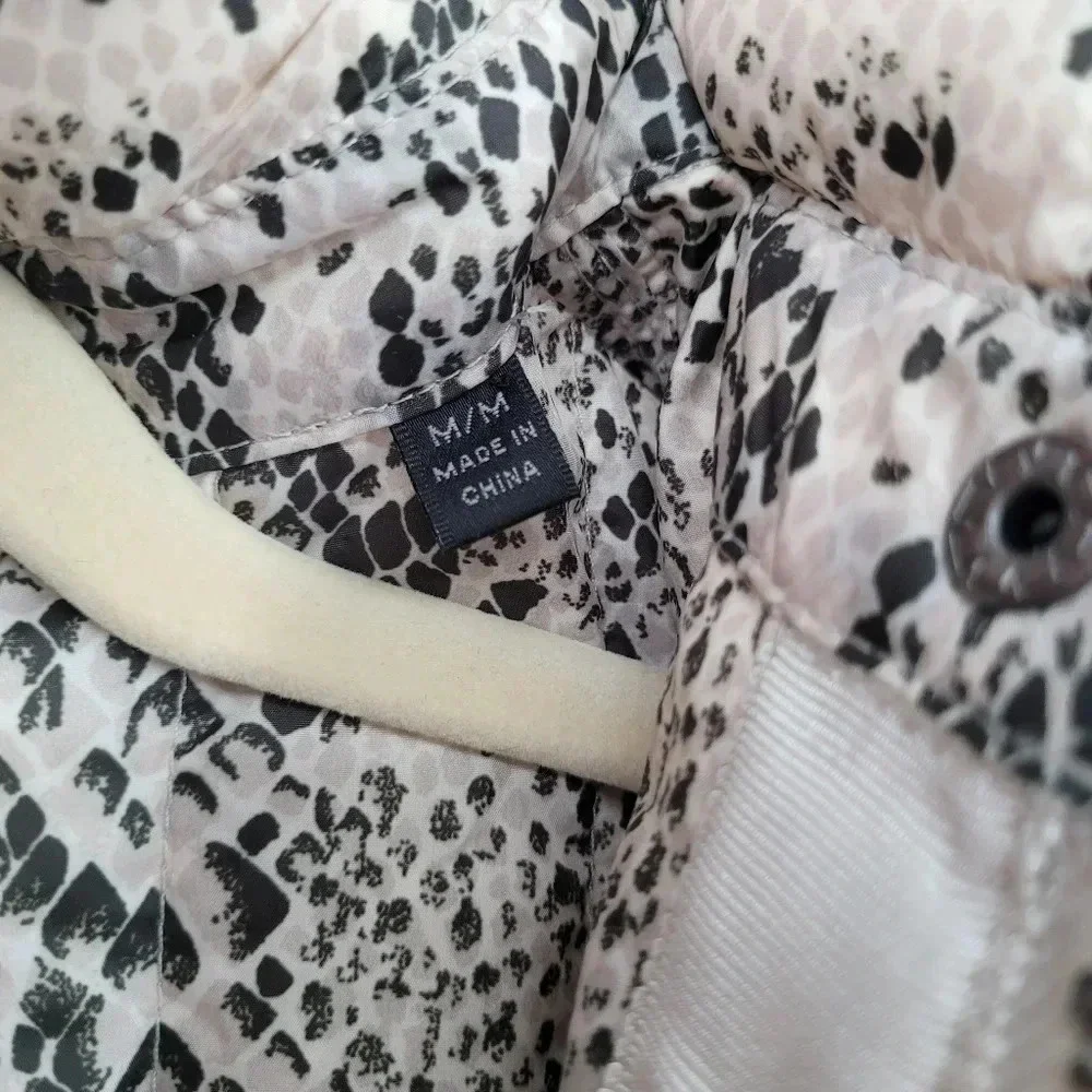 Atm Animal print feather down boxy puffer jacket size Medium - Picture 5 of 12